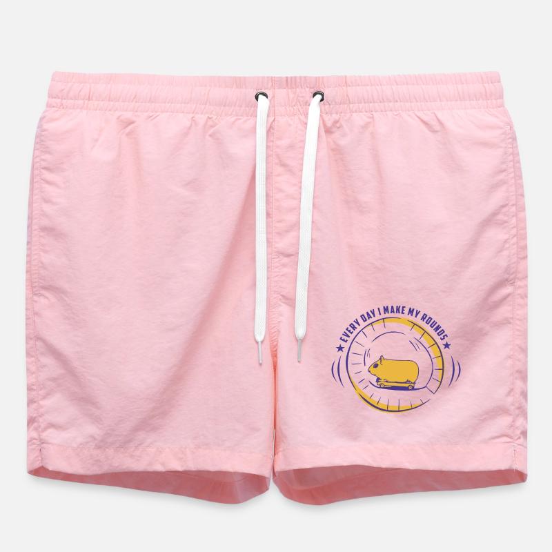 Hamster avec skateboard - Short de bain - rose