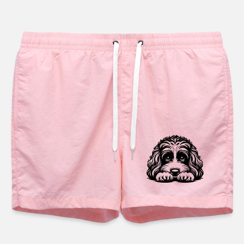 Tête de Cavapoo avec pattes - Short de bain - rose