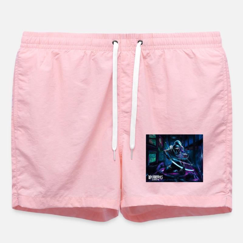 Graffiti Anime Samurai - Swim Trunks - pink
