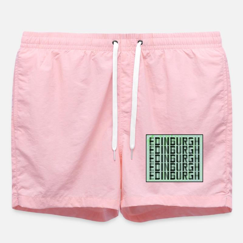 Motif de grille d’Édimbourg - Short de bain - rose