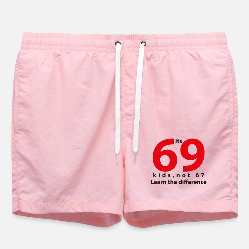its_69 note 67 black - Swim Trunks - pink
