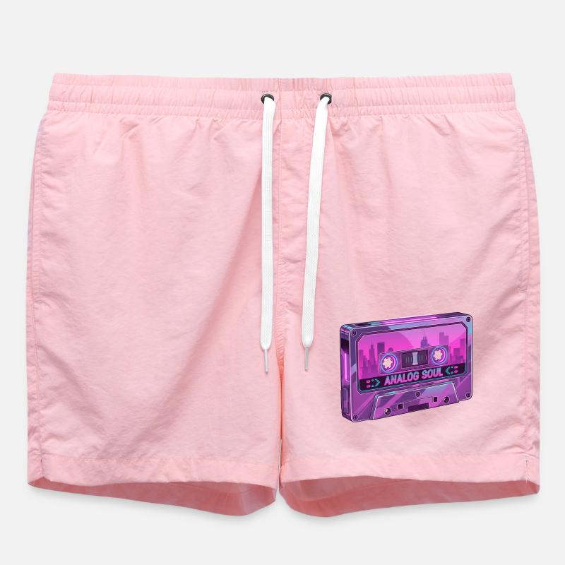 Retro Analog Soul Chrome Cassette Synthwave - Short de bain - rose