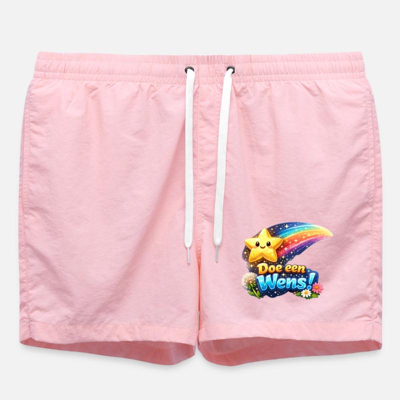 Wish Star and Rainbow Bloom - Swim Trunks - pink