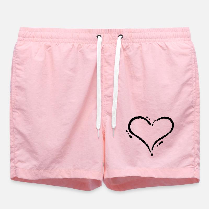 Herz - Scribble (Zeichnung) - Badeshorts - Pink