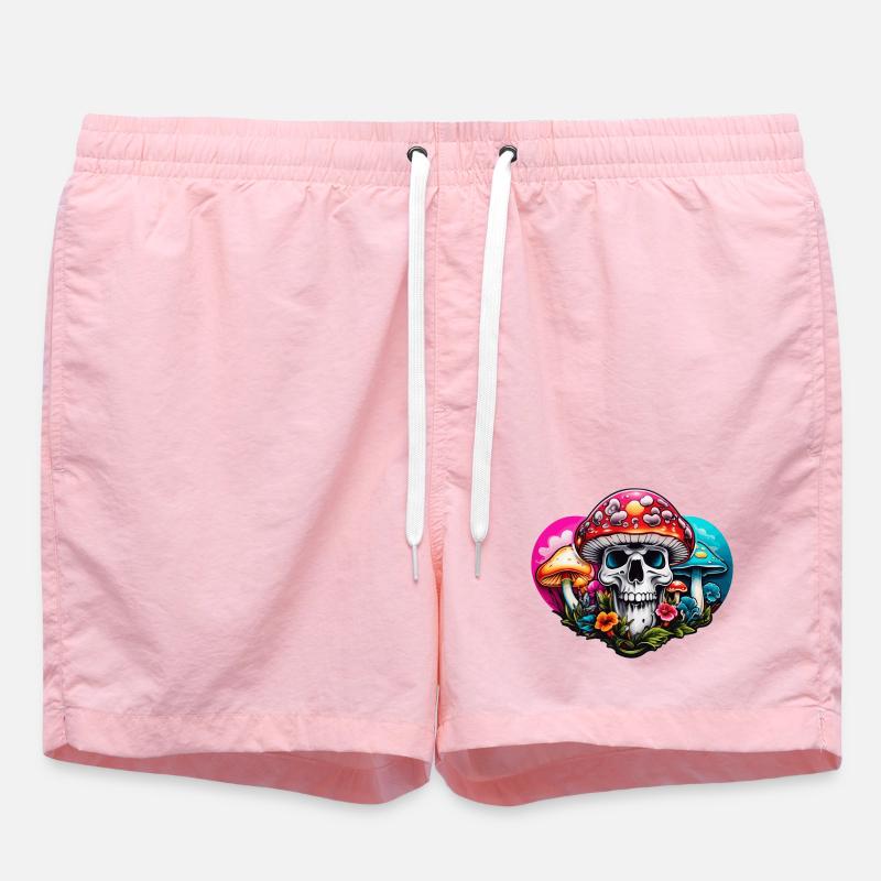 Skull Toadstool - Swim Trunks - pink