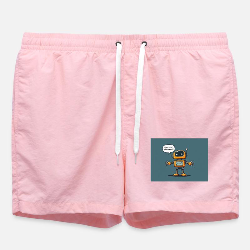 Robot Mignon au Charme Retro - Short de bain - rose