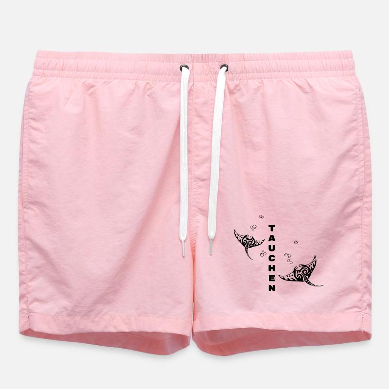 Tauchen – Tribal Manta Rochen Design - Badeshorts - Pink