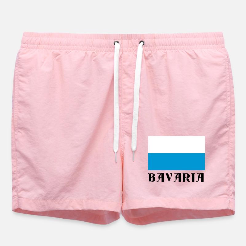 Ligne horizontale blanc-bleu-noir - Short de bain - rose