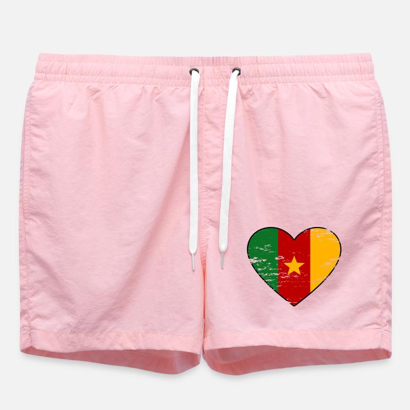 Cœur du drapeau du Cameroun - Short de bain - rose