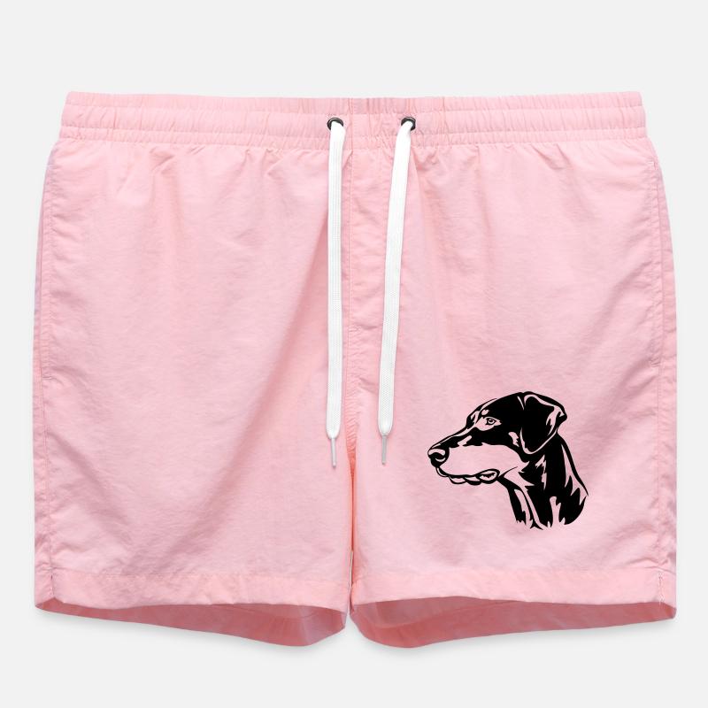 Dobermann Kopf - Badeshorts - Pink