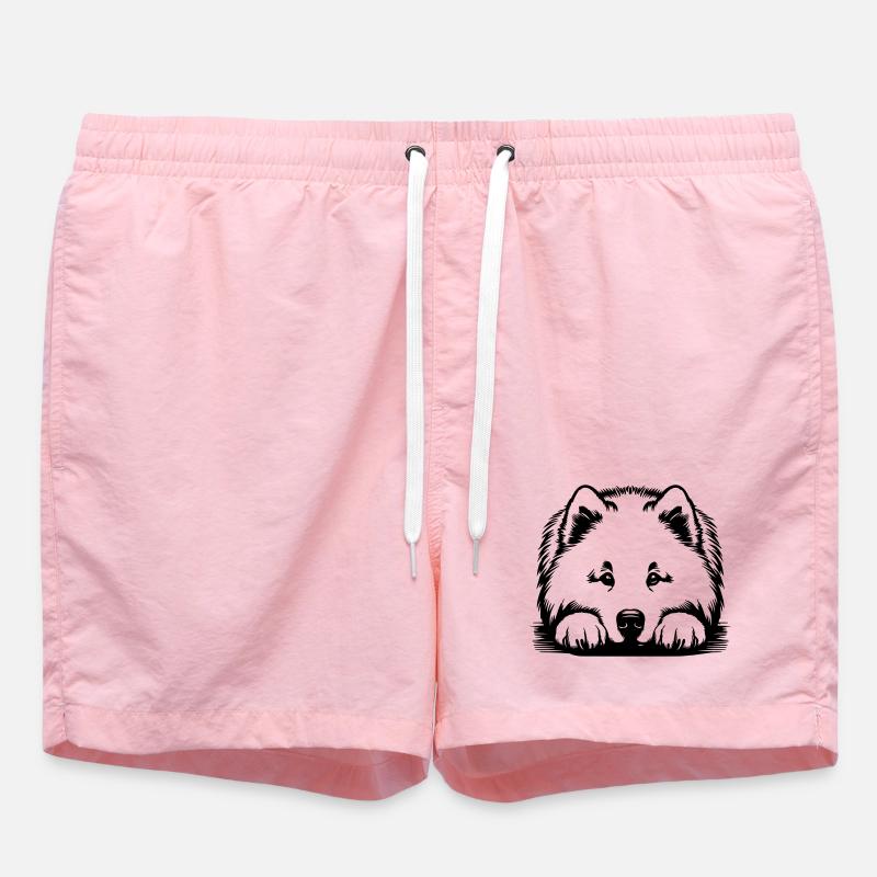Samoyed head with paws - Swim Trunks - pink