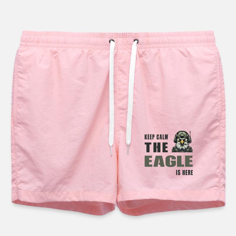 Keep Calm – The Eagle Is Here - Badeshorts - Pink
