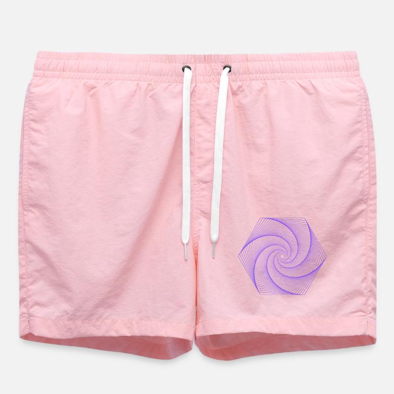 Spiral in hexagonal pattern - Swim Trunks - pink