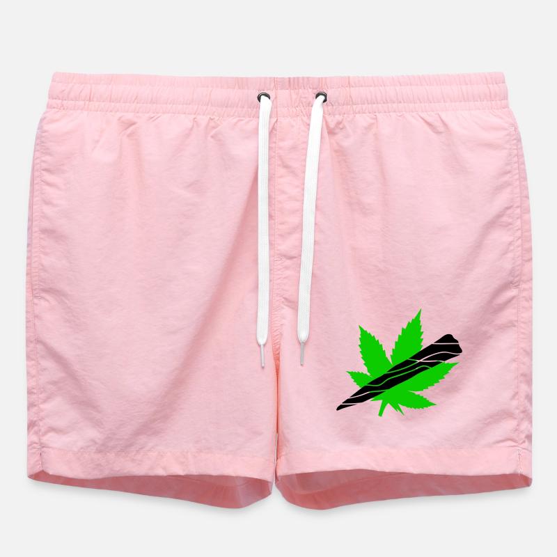 Néon Feuille De Cannabis Graphique - Short de bain - rose