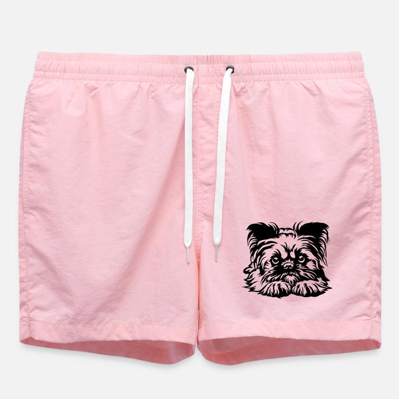 Brussels Griffon Head - Swim Trunks - pink