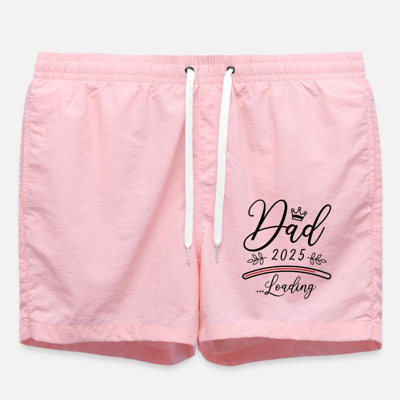 Dad 2025 Loading Papa Spruch - Badeshorts - Pink
