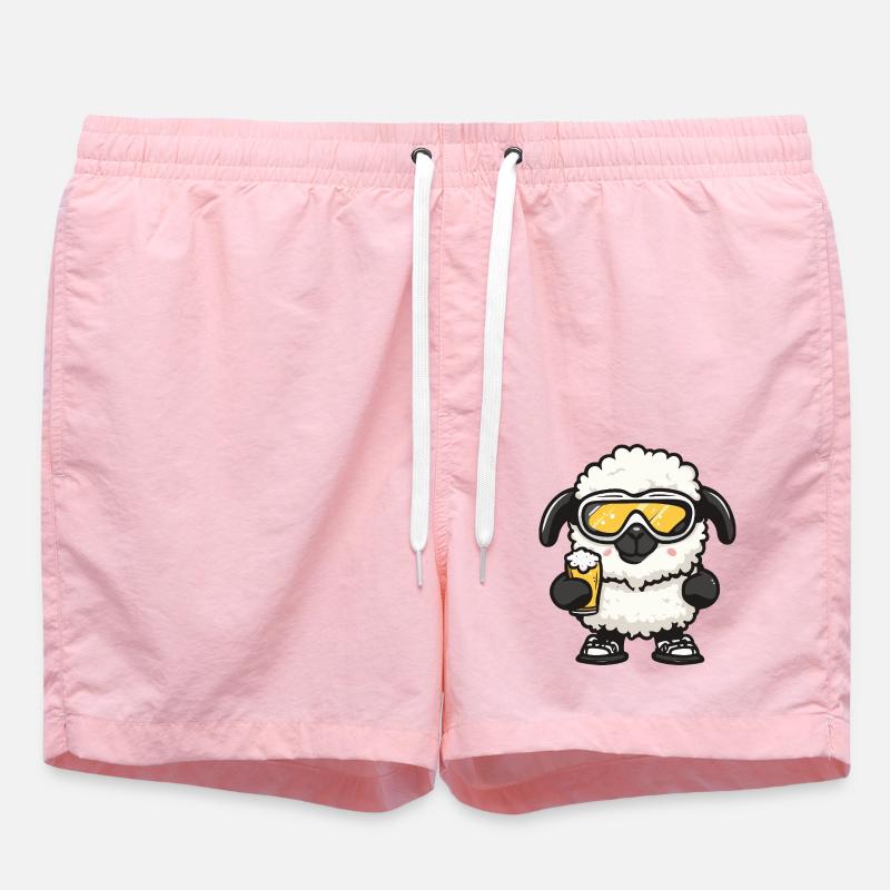 Schaf Apres Ski Bier Comic - Badeshorts - Pink