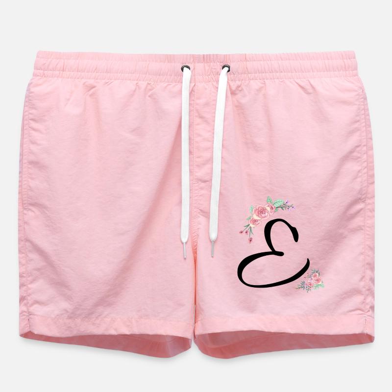 Lettre e fleurs - Short de bain - rose