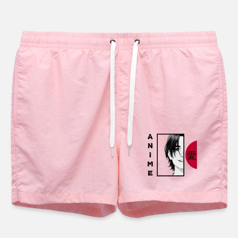 Anime Lover BLACK - Swim Trunks - pink