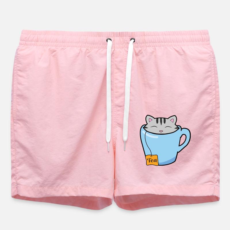 Tasse de thé chat - Short de bain - rose