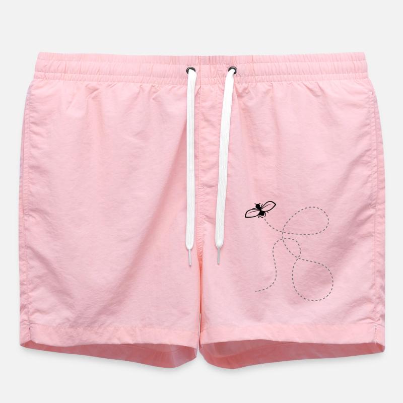 Fly Dashed Line - Swim Trunks - pink
