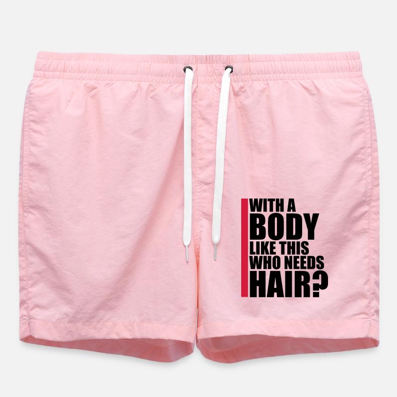 Who Needs Hair Saying - Swim Trunks - pink