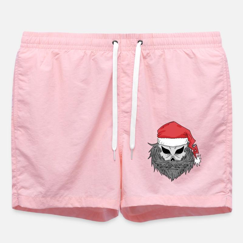 Crâne de Père Noël - Short de bain - rose
