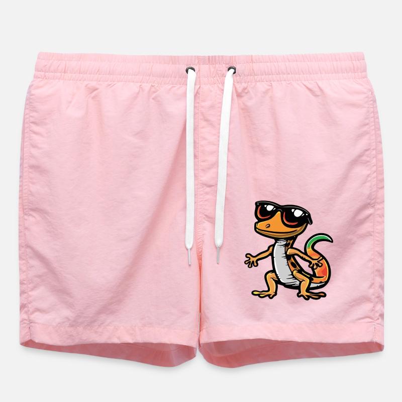 Lizard Comic Cool - Swim Trunks - pink
