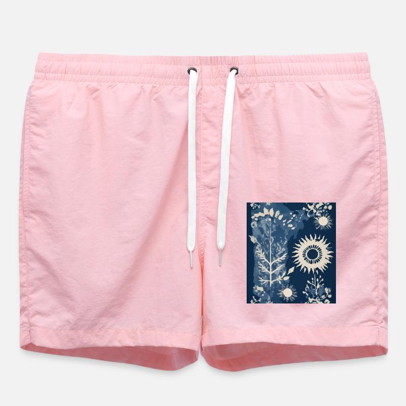 Composition végétale abstraite - Short de bain - rose
