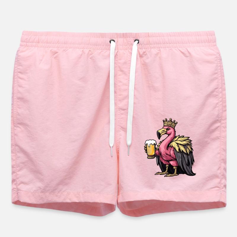 Flamingo Bière Drôle - Short de bain - rose