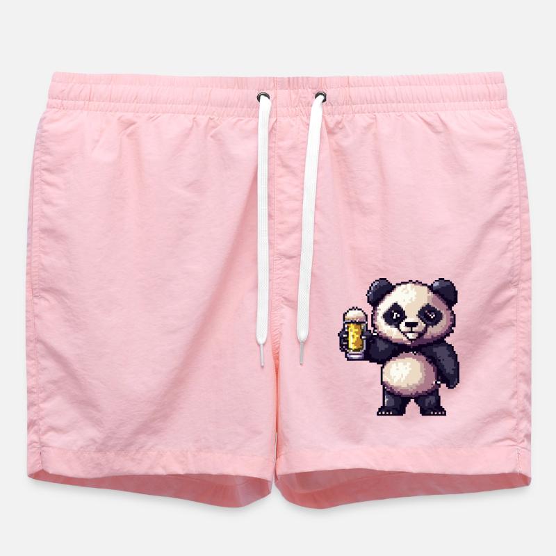 Bière Panda Pixel - Short de bain - rose