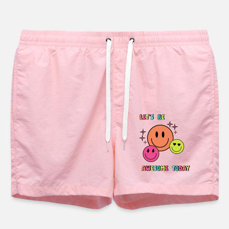 Lets be AWESOME today - Geschenkidee - Geschenk - Badeshorts - Pink