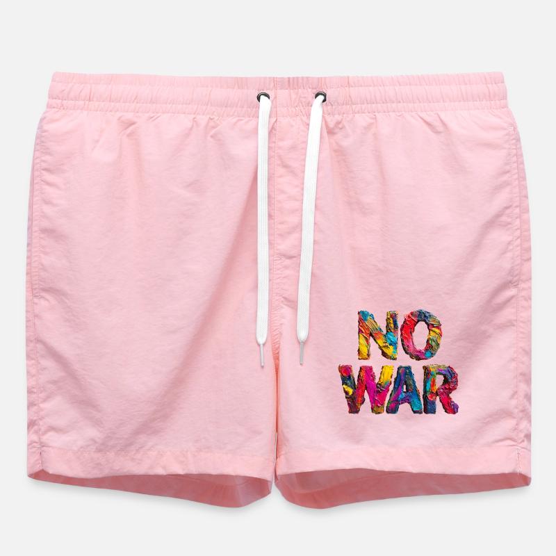 No War Farbstarkes Statement - Badeshorts - Pink