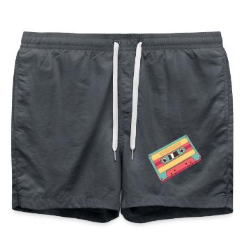 Bunte Retro Kassette aus den 80er Jahren - Badeshorts -  - Vorne