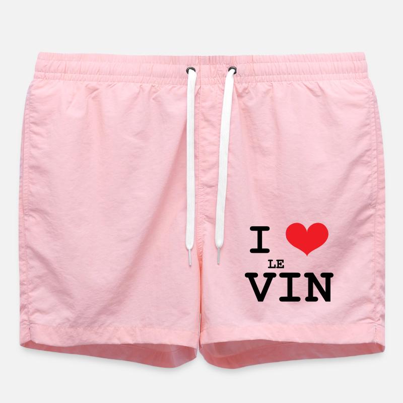 Ich liebe Wein / Alkohol - Badeshorts - Pink