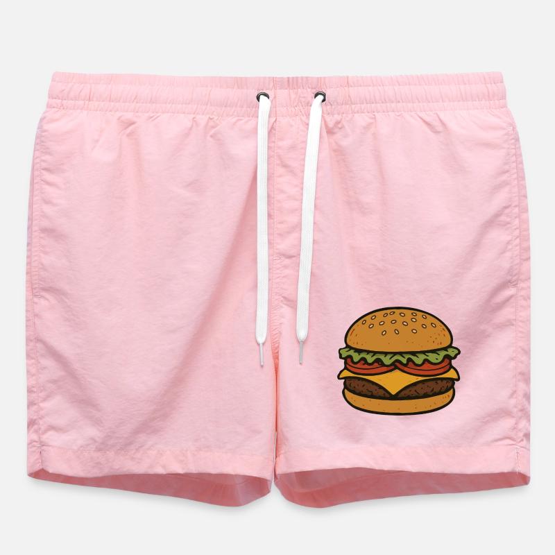 Comical hamburger - Swim Trunks - pink