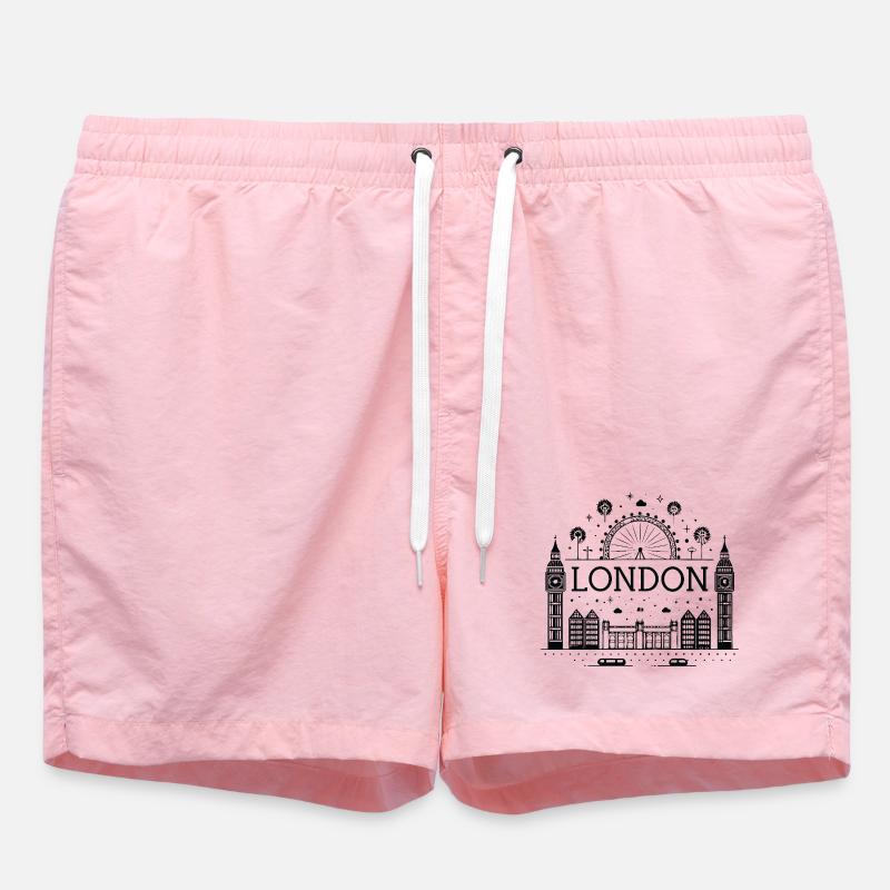 Londres Nuit Roue Big Ben - Short de bain - rose