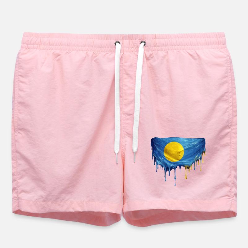 Drapeau Dégoulinant de Palaos - Short de bain - rose