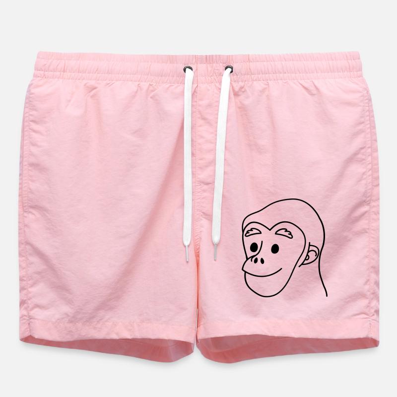 visage souriant de chimpanzé - Short de bain - rose