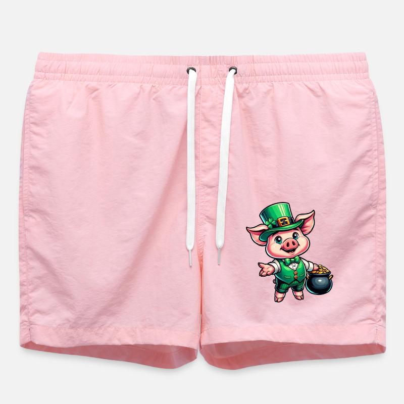 Doux cochon de la Saint-Patrick - Short de bain - rose