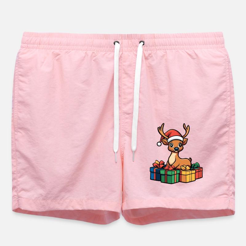 Hirsch Weihnachten Comic Geschenke - Badeshorts - Pink
