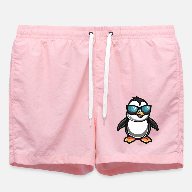 Penguin Cool Comic - Swim Trunks - pink