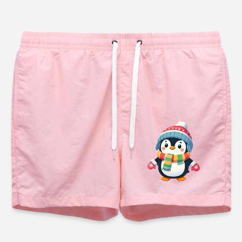 Penguin Comic - Swim Trunks - pink