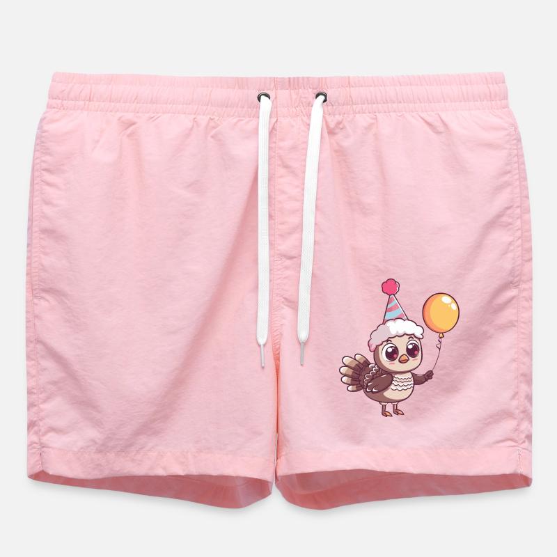 Dinde Anniversaire Bébé - Short de bain - rose