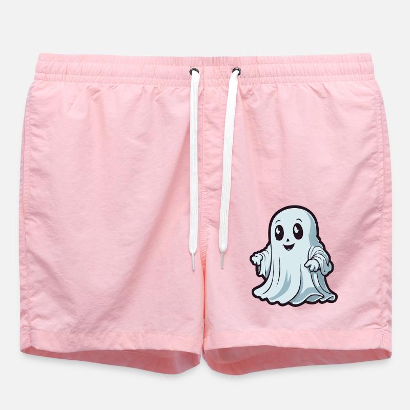 Fantôme mignon - Design d’Halloween effrayant - Short de bain - rose