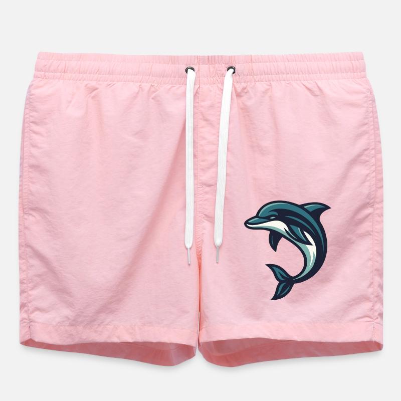 Dauphin sautant vague - Short de bain - rose
