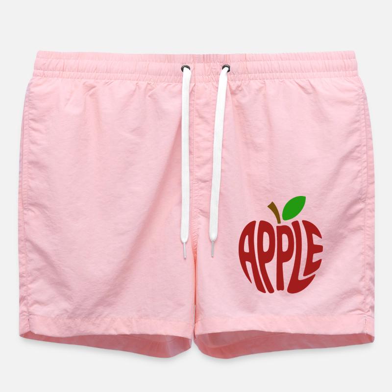Apple - Cool Fruit Logo - Swim Trunks - pink