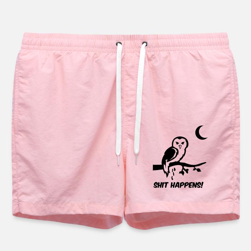 Owl Shit Happens - Short de bain - rose