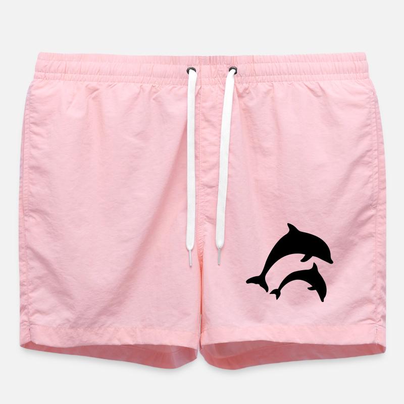 dolphins - Swim Trunks - pink