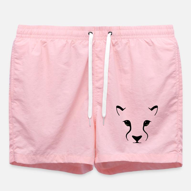 Big cat gaze – elegance with bite - Swim Trunks - pink